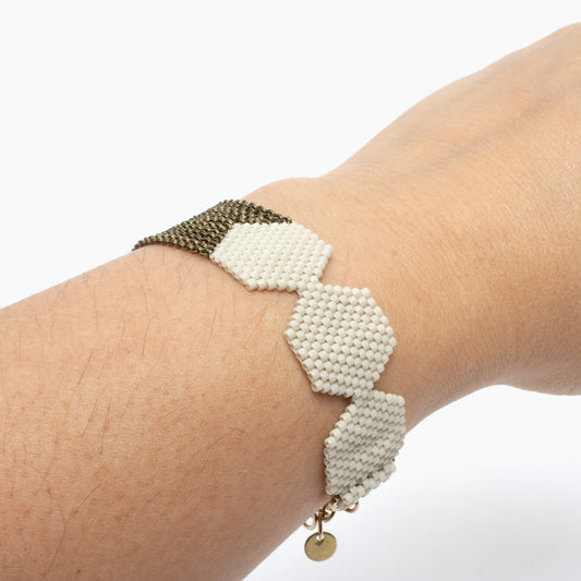 Row Bracelet in Bone