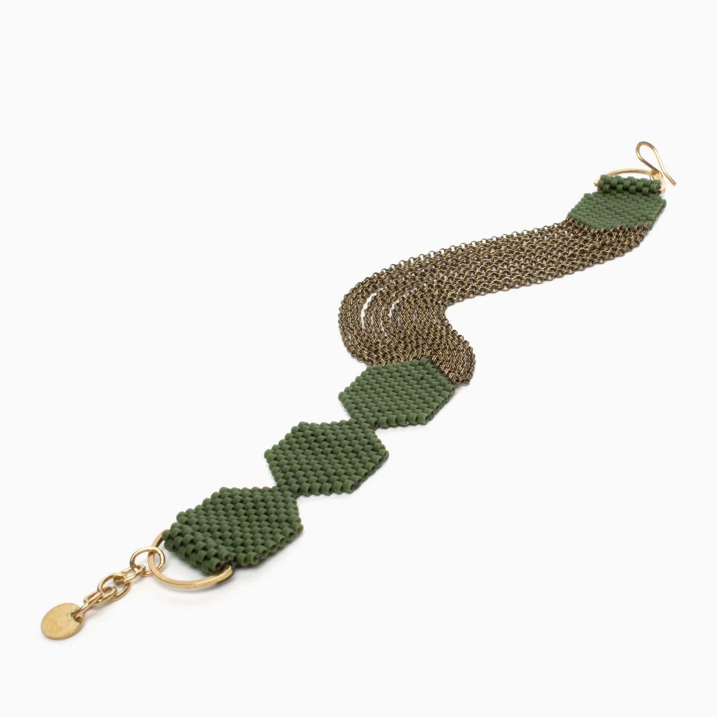 Row Bracelet in Moss Green