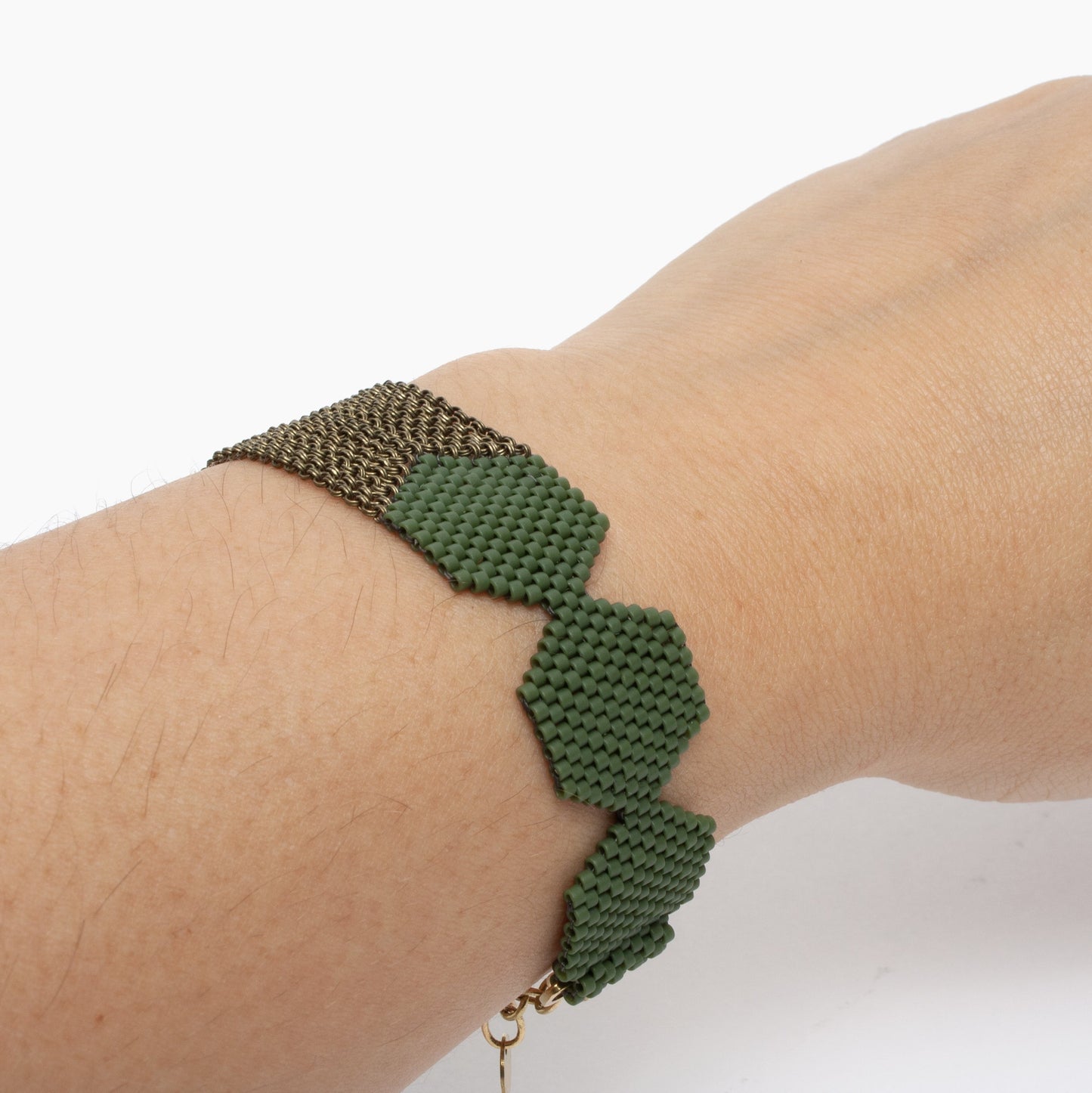 Row Bracelet in Moss Green