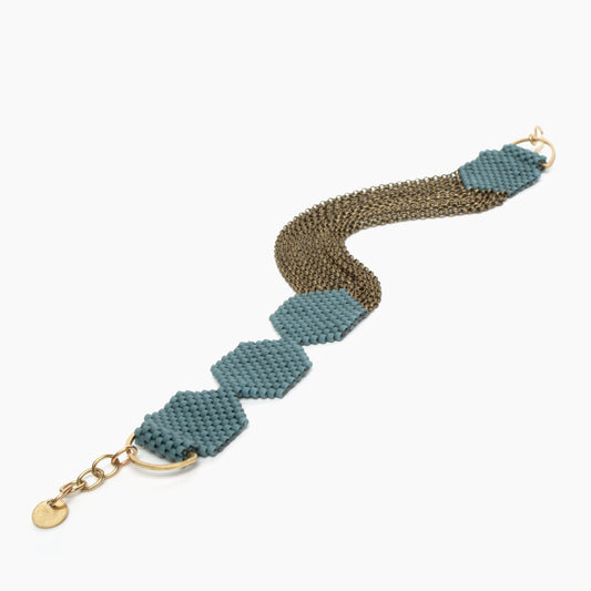Row Bracelet in Shale Blue